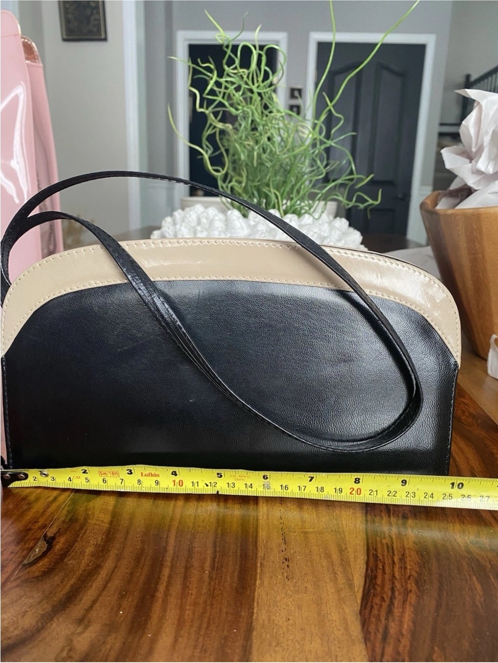 Jacques Vert.  Classic Black and Cream Shoulder Bag – Elegant Everyday Carry